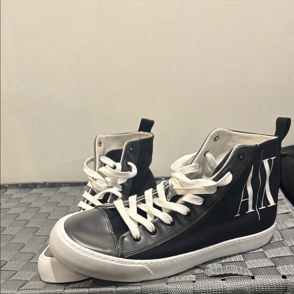 Black and White High-Top Sneakers